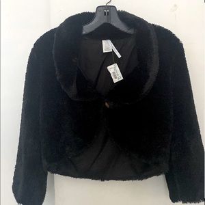 Black fuzzy bolero jacket
